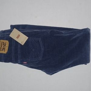 Levis 511 Slim Fit Corduroy Boys Jeans Size 16 Reg 28x28 Blue NWT
